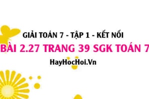 Giải bài 2.27 trang 39 Toán 7 Tập 1 SGK Kết nối tri thức